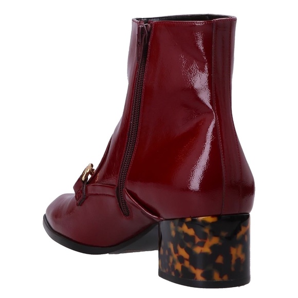 Stella McCartney Ankle Boot NIB! Faux Leather Size 6 36 Burgundy Gold - Picture 3 of 8